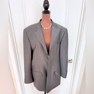 Oversized Gray Blazer Minimal Tailored Jacket Classic Menswear Style